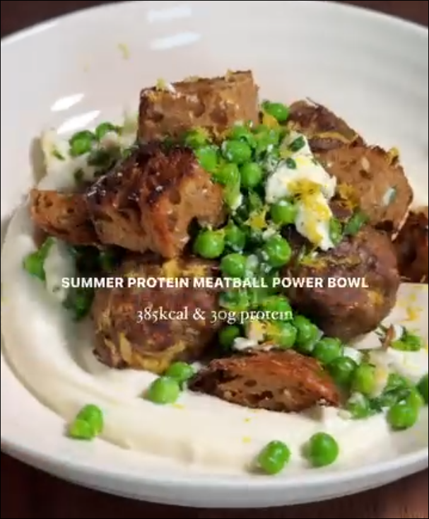 Courgette and Rosemary Meatball Power Bowl