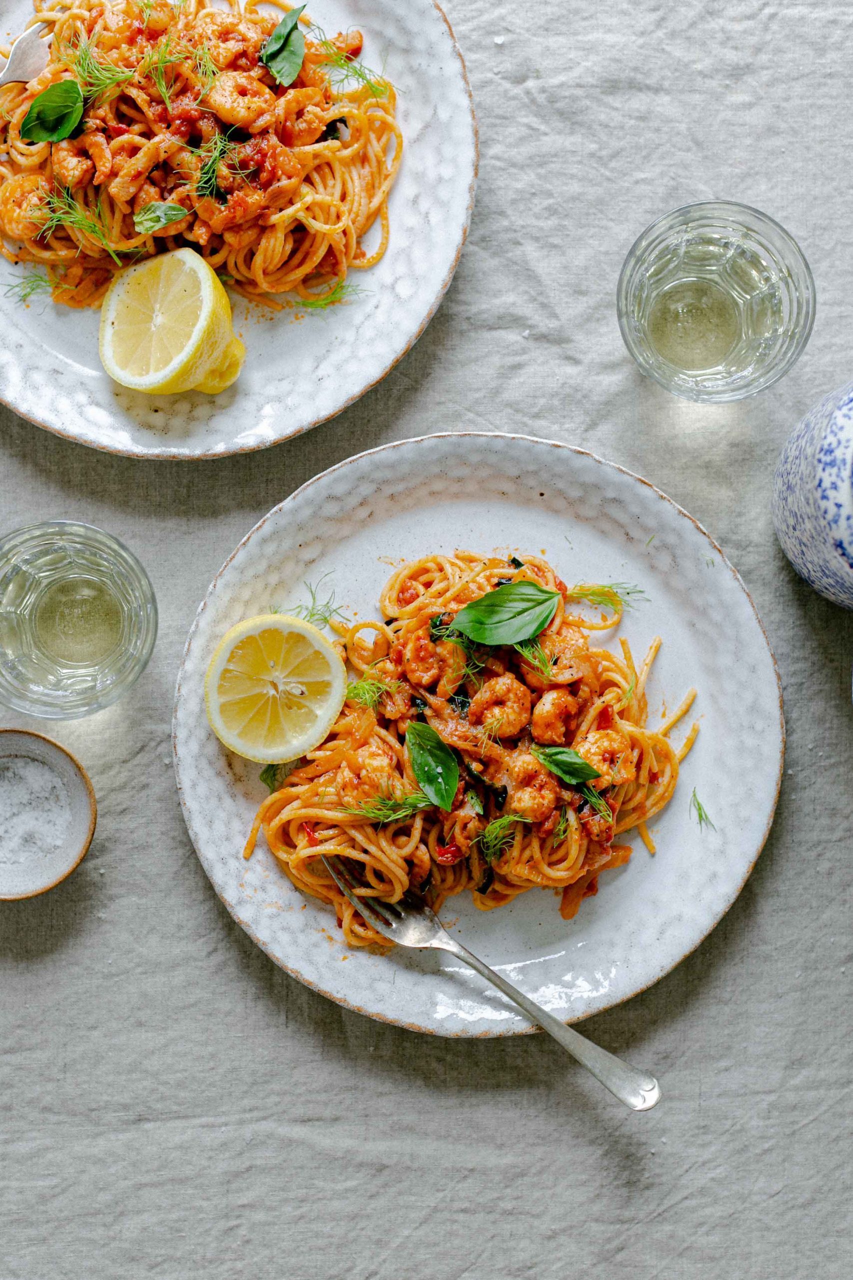 Low FODMAP Prawn and Fennel Spaghetti