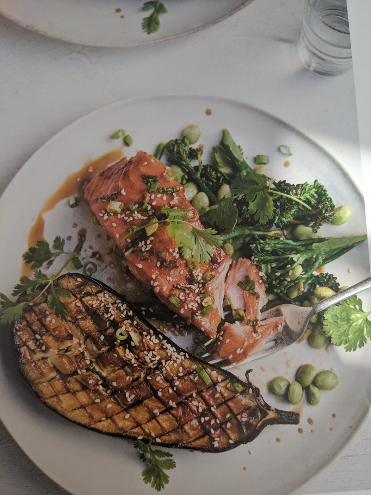 Sticky Soy Roasted Salmon and Aubergine